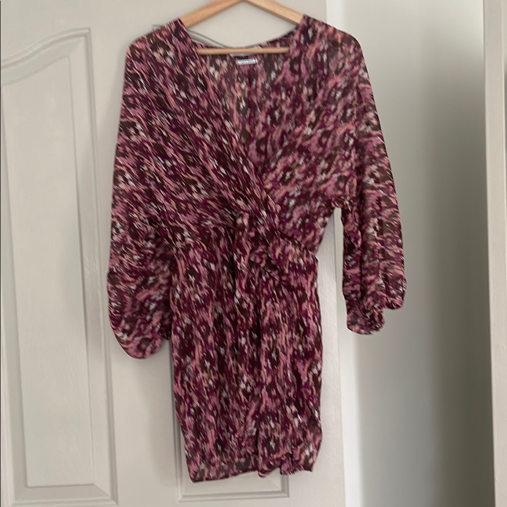 Reserved Pink and Black Long Sleeve Dress
